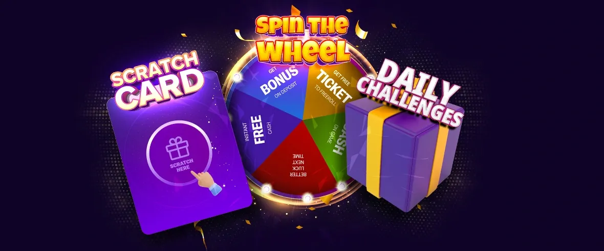 rummyverse daily challenges for scratch card and spin the wheel