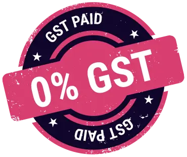 gst paid stamp with 0 percent logo